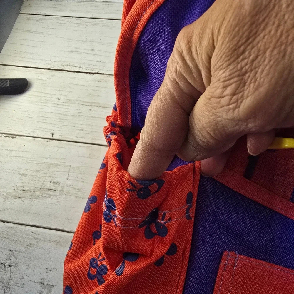 Vintage RARE Disney Winnie the Pooh Diaper Bag Red Purple Canvas Bee Print Tote
